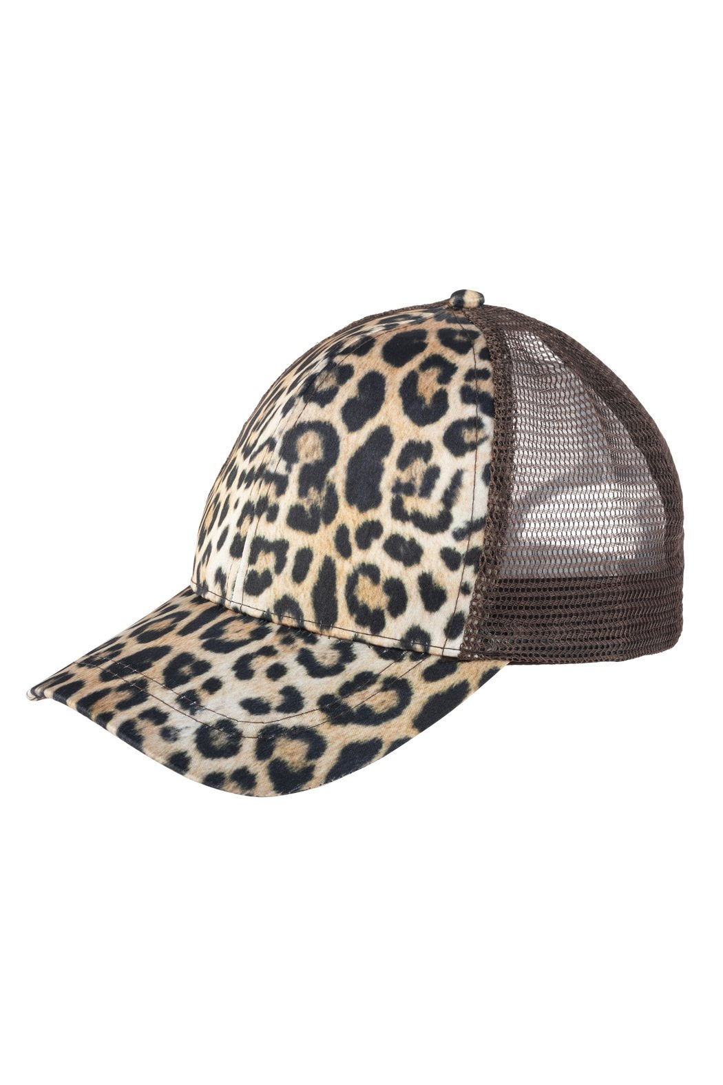 Leopard Skin Printed Net Cap Hat