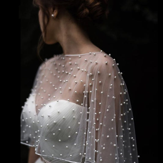 Wedding Accessories Bolero Bridal Cloak with Pearls